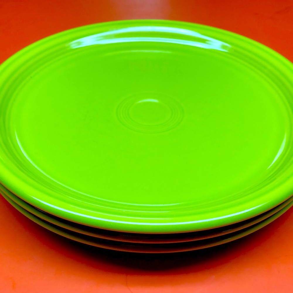 Vintage Fiesta Dinner Lime Green Plates - 3 Total!